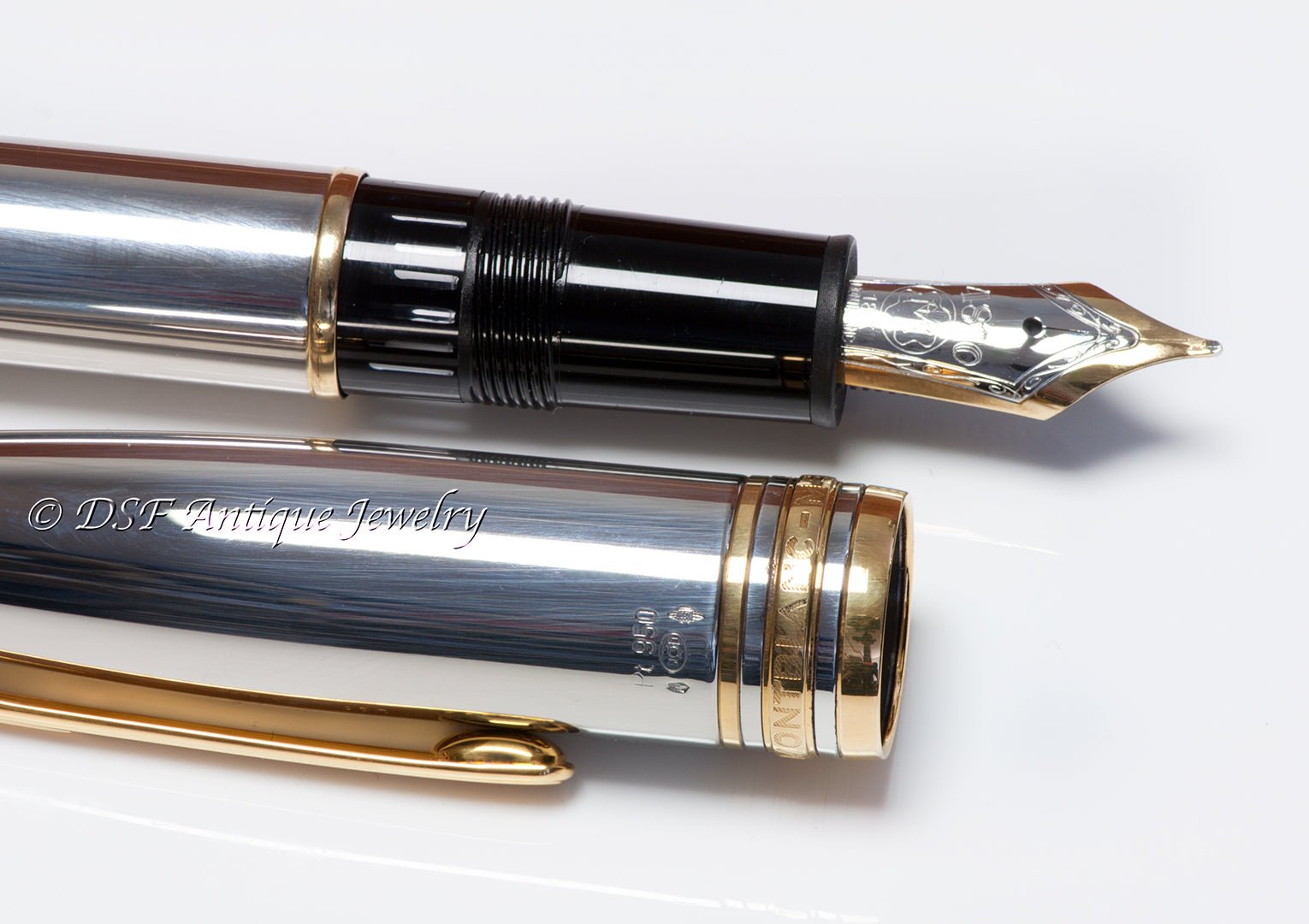 Montblanc Meisterstuck Solitaire Solid 950 Platinum 18K Gold Fountain Pen