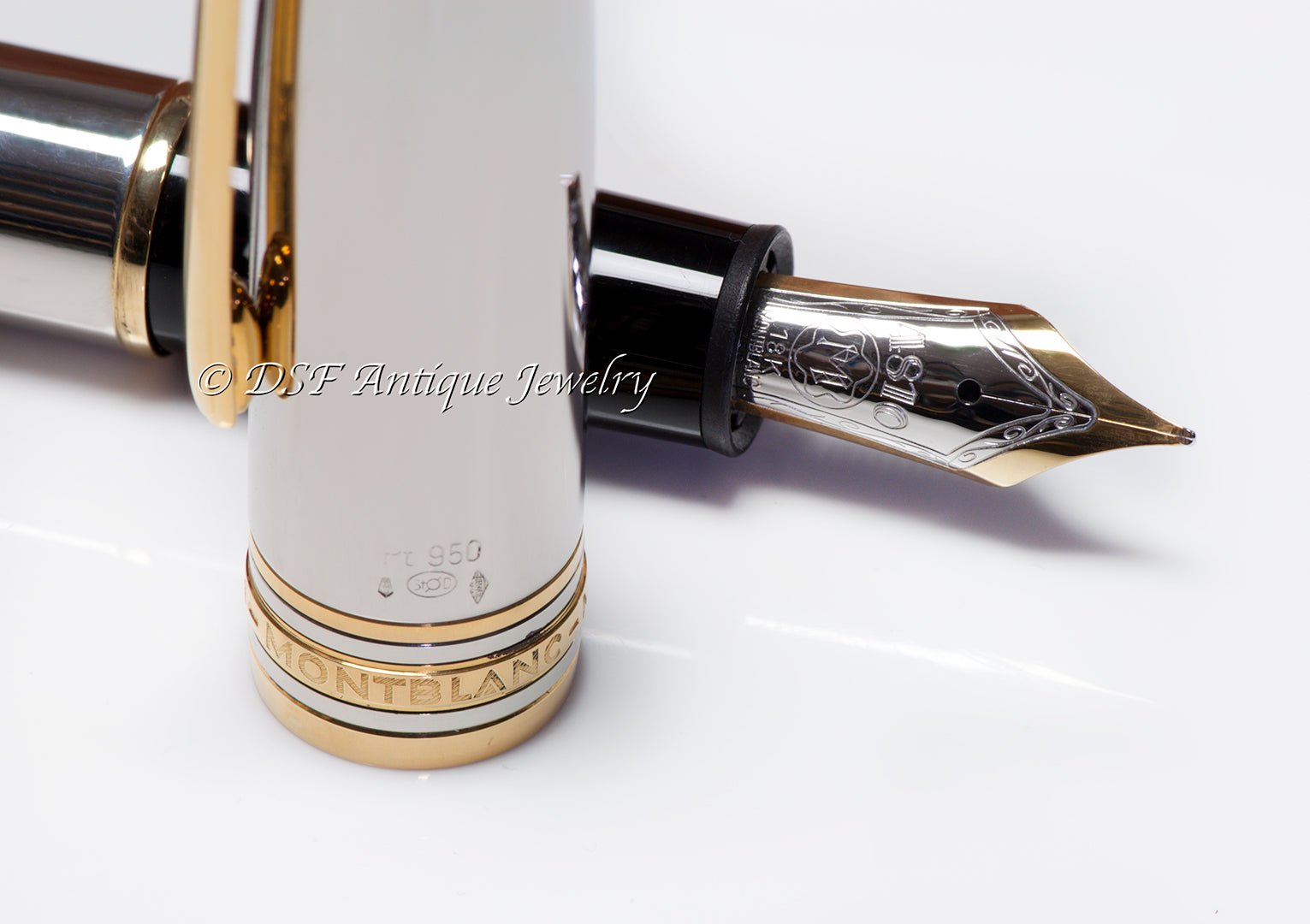 Montblanc Meisterstuck Solitaire Solid 950 Platinum 18K Gold Fountain Pen