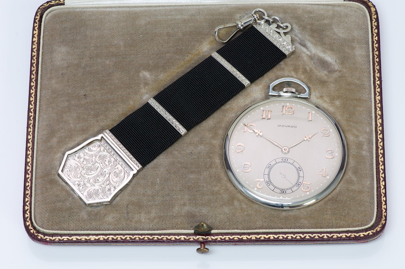 Movado Platinum Pocket Watch Fob