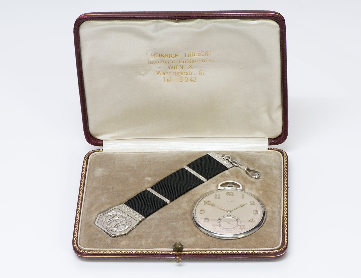 Movado Platinum Pocket Watch Fob