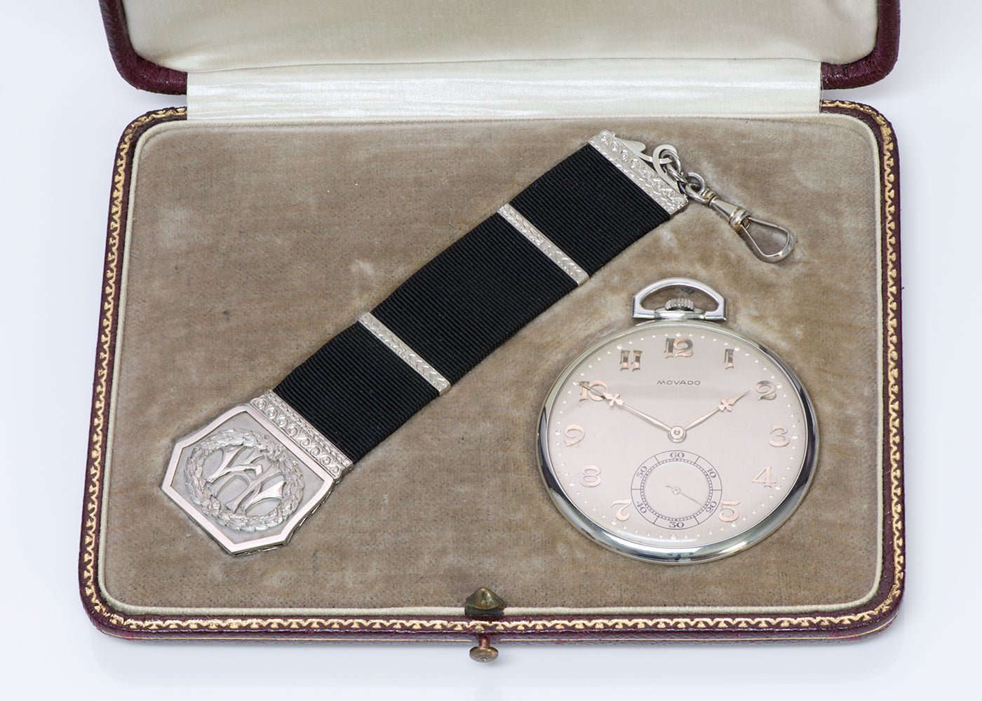 Movado Platinum Pocket Watch Fob