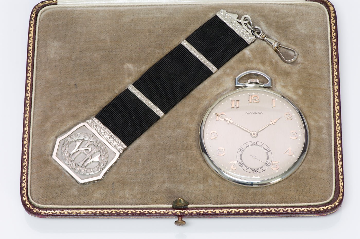 Movado Platinum Pocket Watch Fob