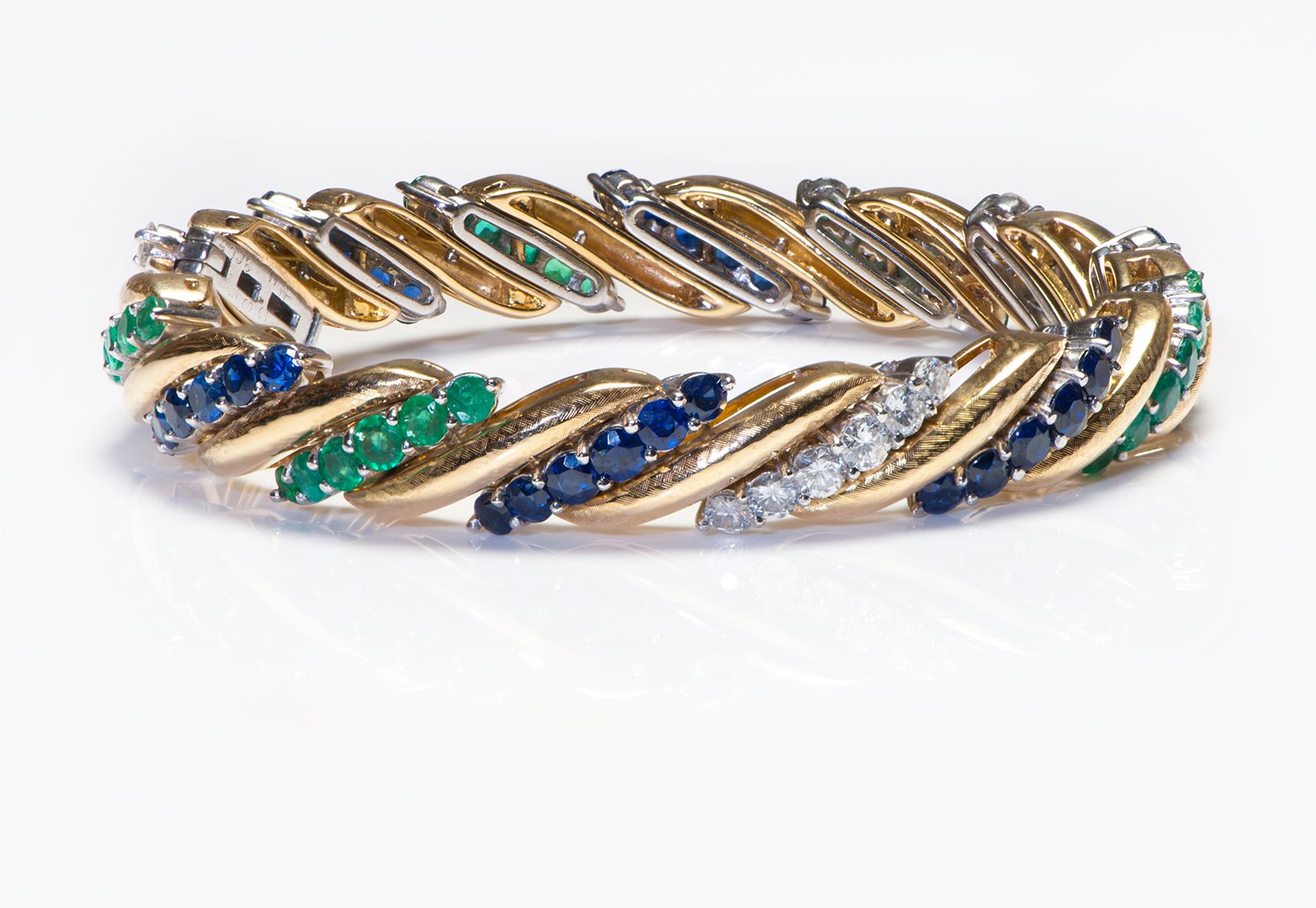 Multicolored Gemstone 18K Gold Bracelet