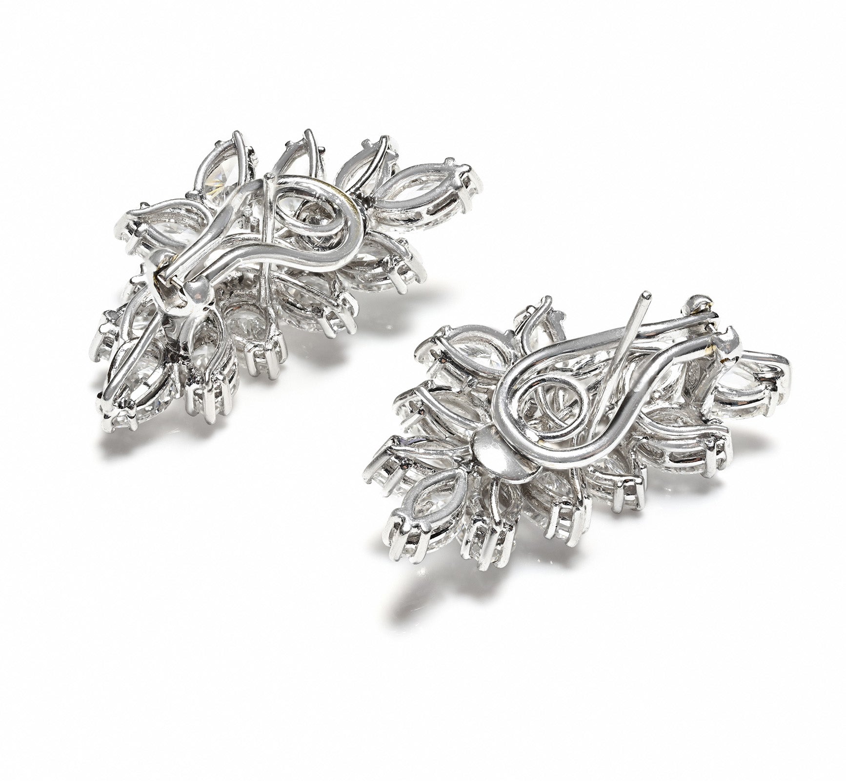 Platinum Fancy Diamond Marquise & Pear-Shaped Earrings