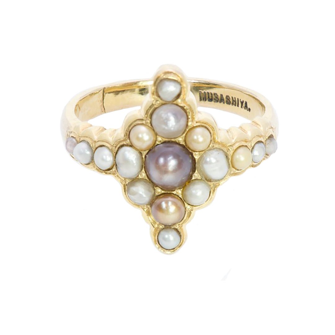 Musashiya Antique Pearl Gold Ring