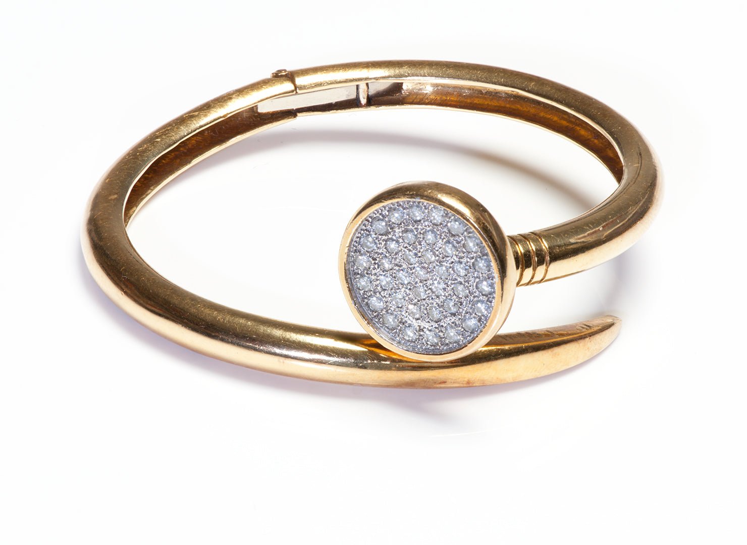 Nail 18K Gold Diamond Bracelet