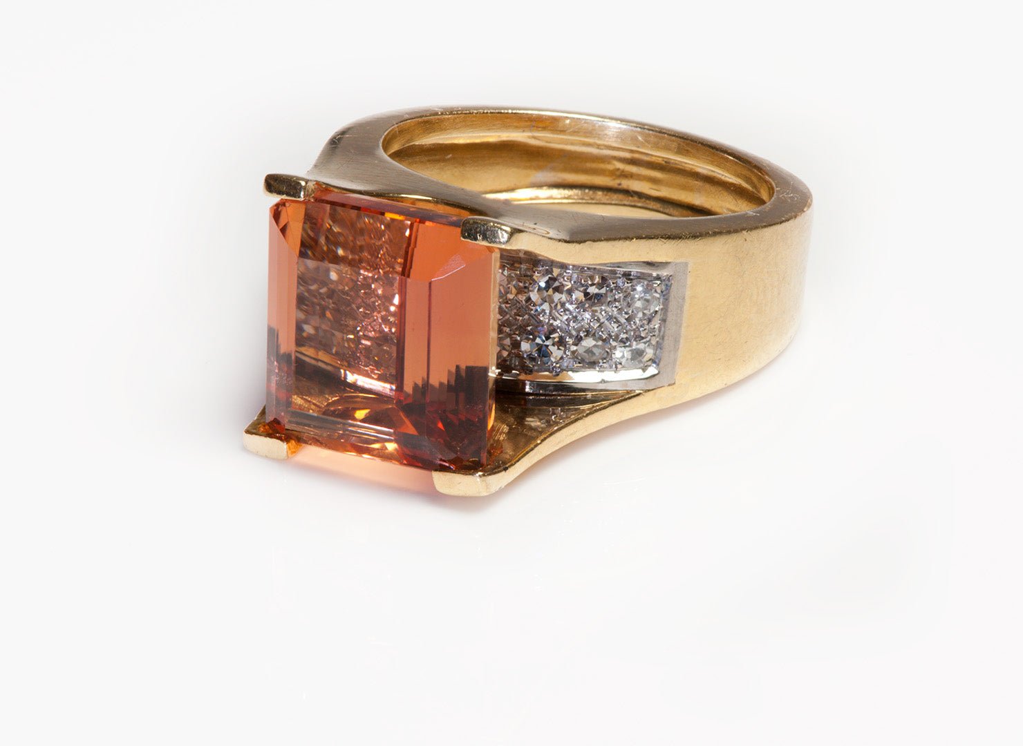 Natural Precious Topaz 18K Gold Diamond Ring