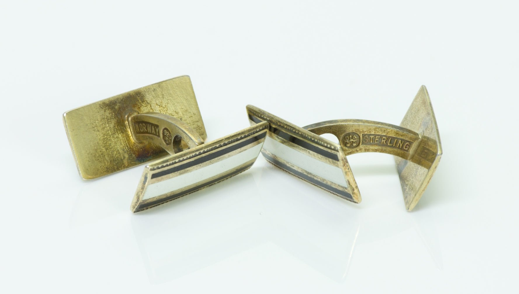 Norway Enamel Sterling Silver Cufflinks