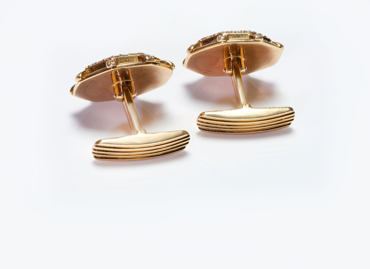Octagon 18K Yellow Gold Diamond Cufflinks