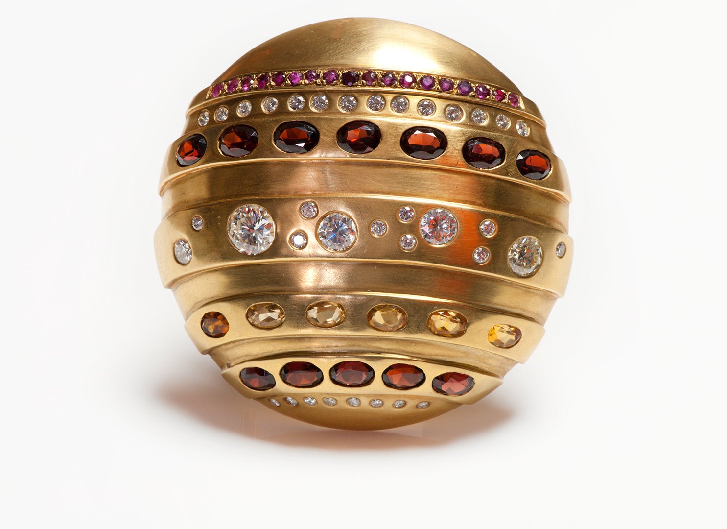 One of a Kind Angela Cummings 18K Gold Diamond Gemstone Belt Buckle