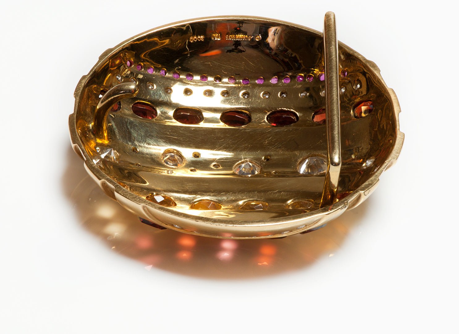 One of a Kind Angela Cummings 18K Gold Diamond Gemstone Belt Buckle