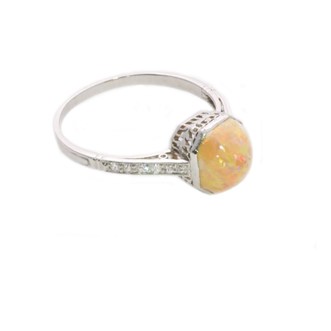 Opal Diamond Ring