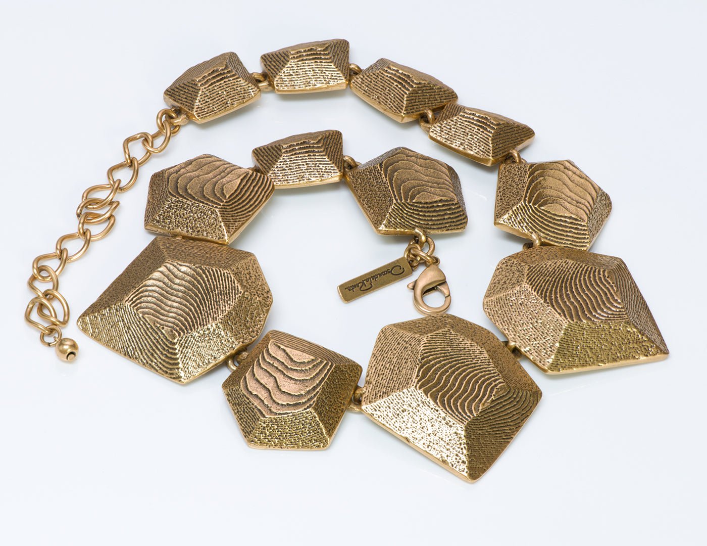 Oscar de la Renta Geometric Textured Necklace