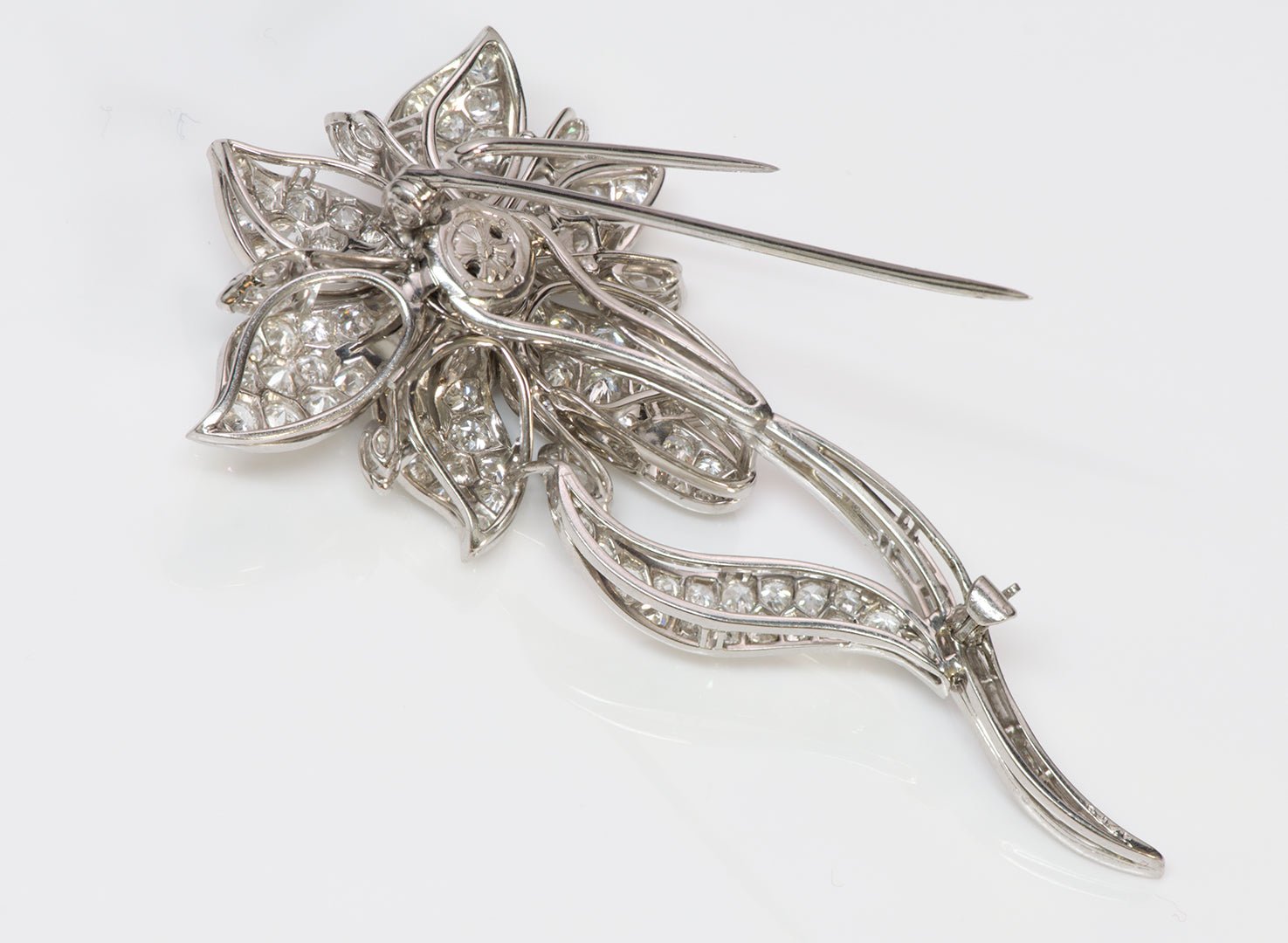 Oscar Heyman Diamond Platinum Flower Brooch