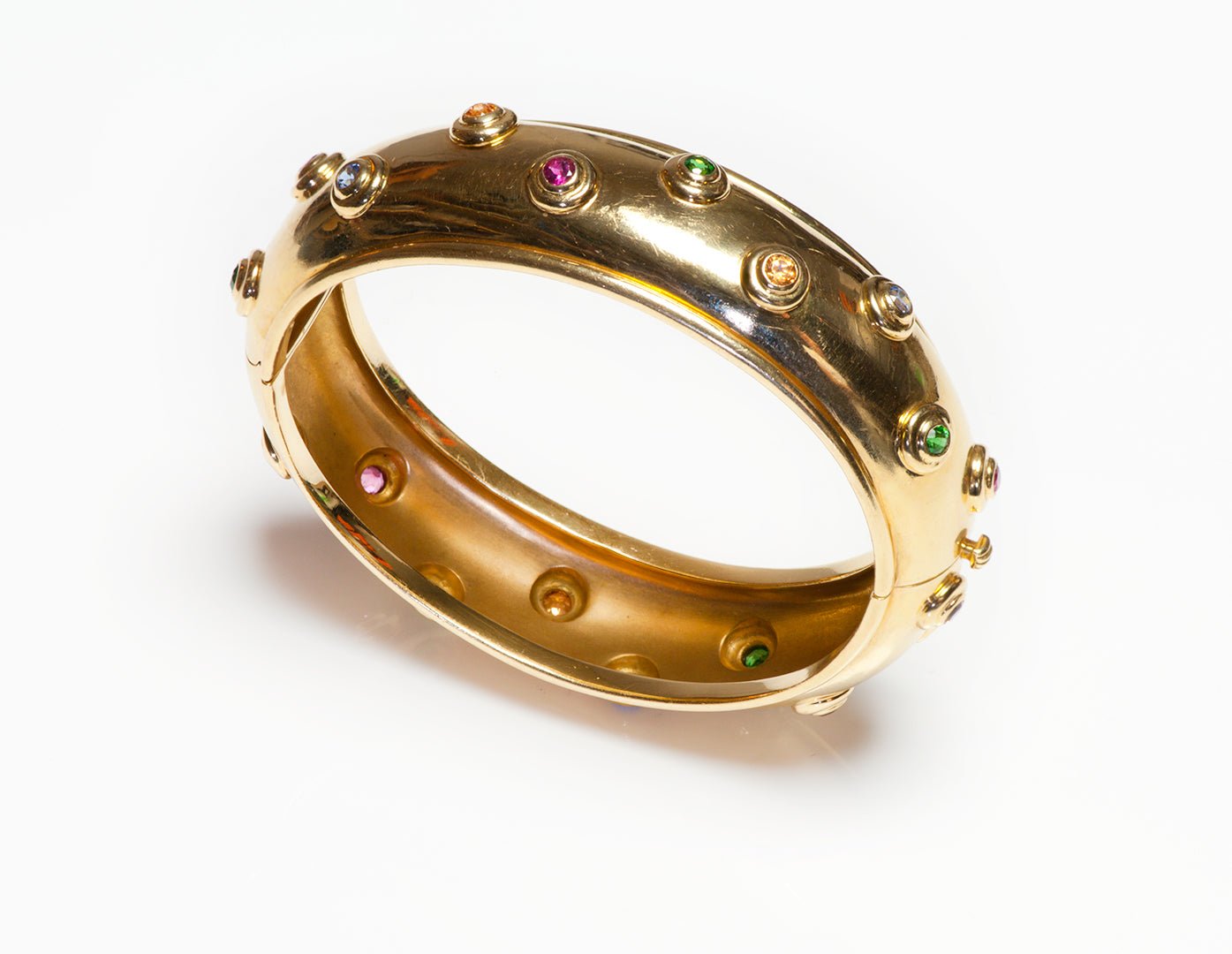 Paloma Picasso Tiffany & Co. 18 Karat Gold Gemstone Bangle-Bracelet