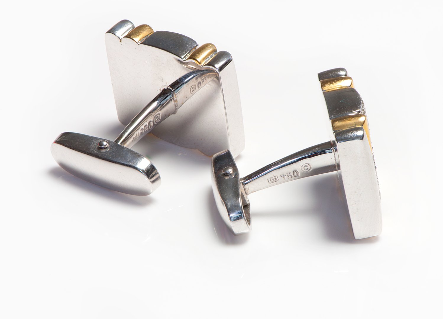 Parentesi Style 18K Gold Diamond Cufflinks