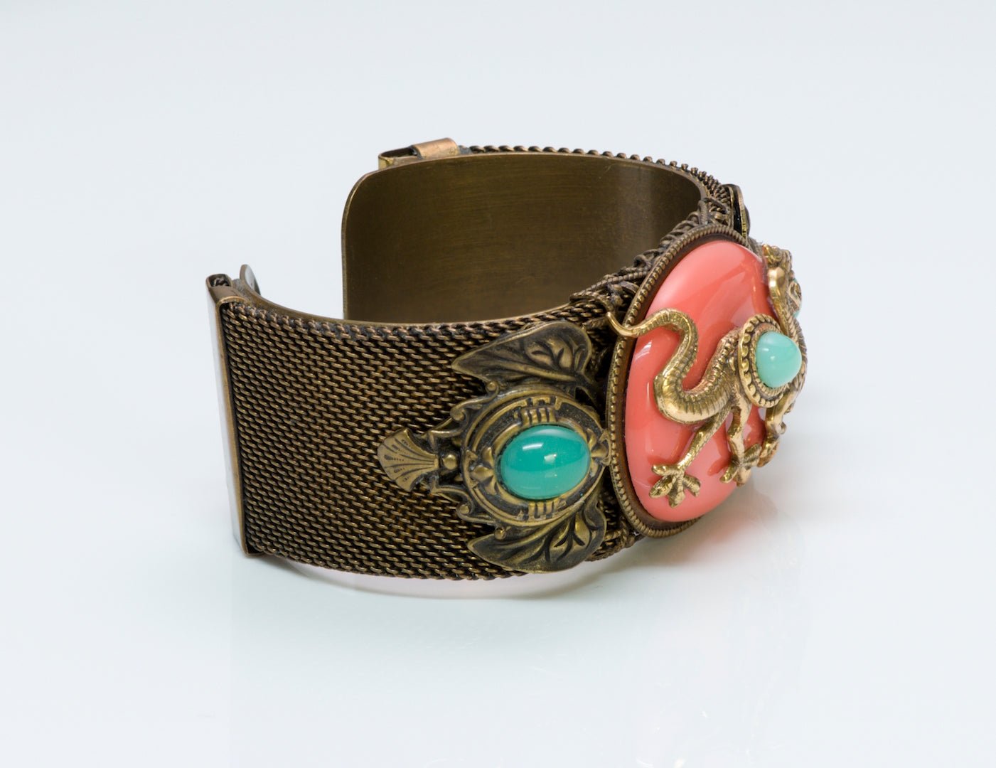 Patrice Glass Mesh Dragon Cuff Bracelet