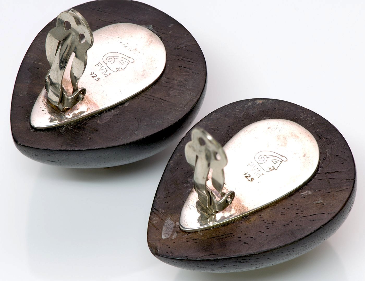 Patricia Von Musulin Sterling Silver Ebony Wood Earrings