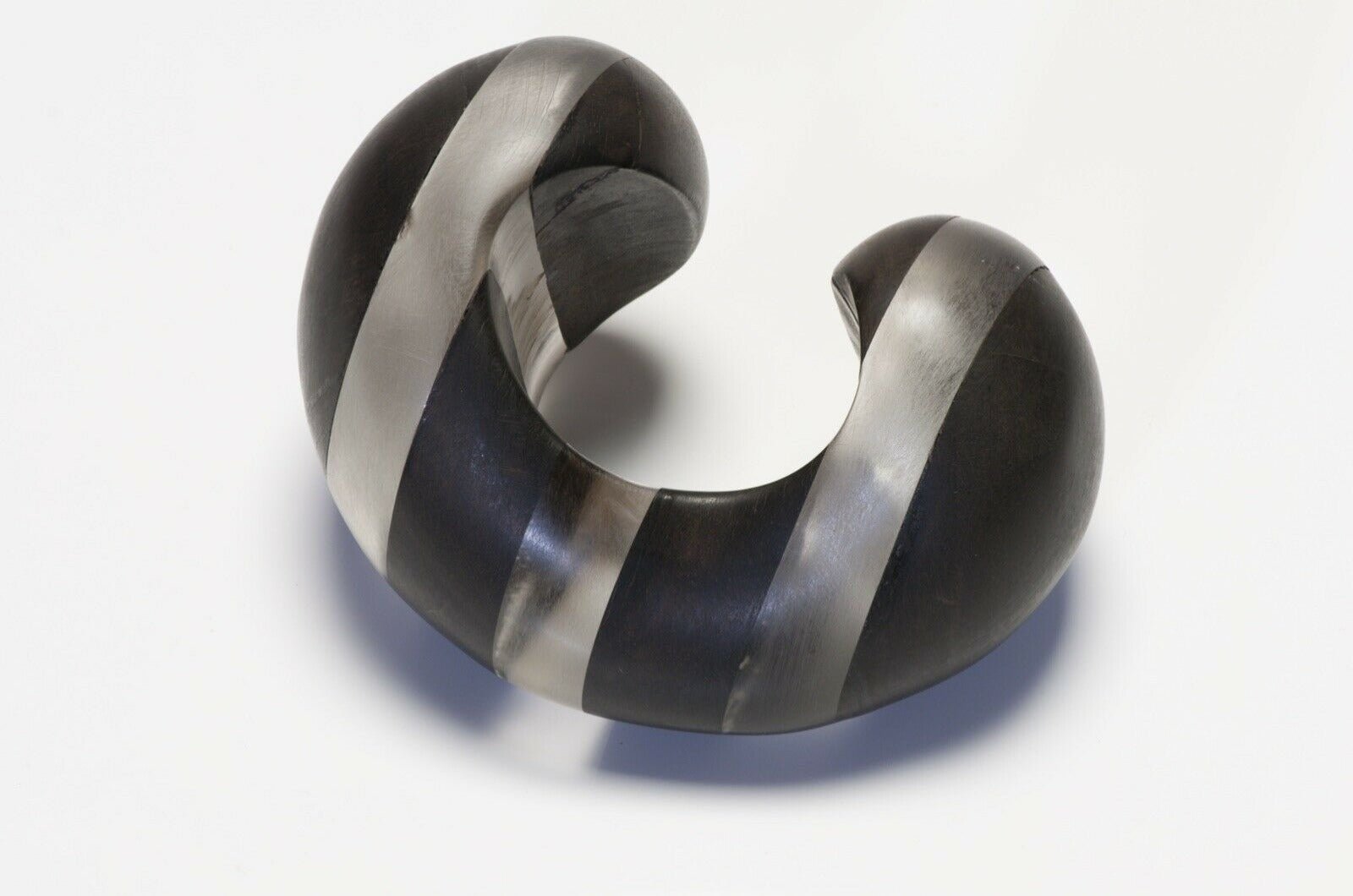 Patricia Von Musulin Wide Brown Wood Lucite Cuff Bracelet