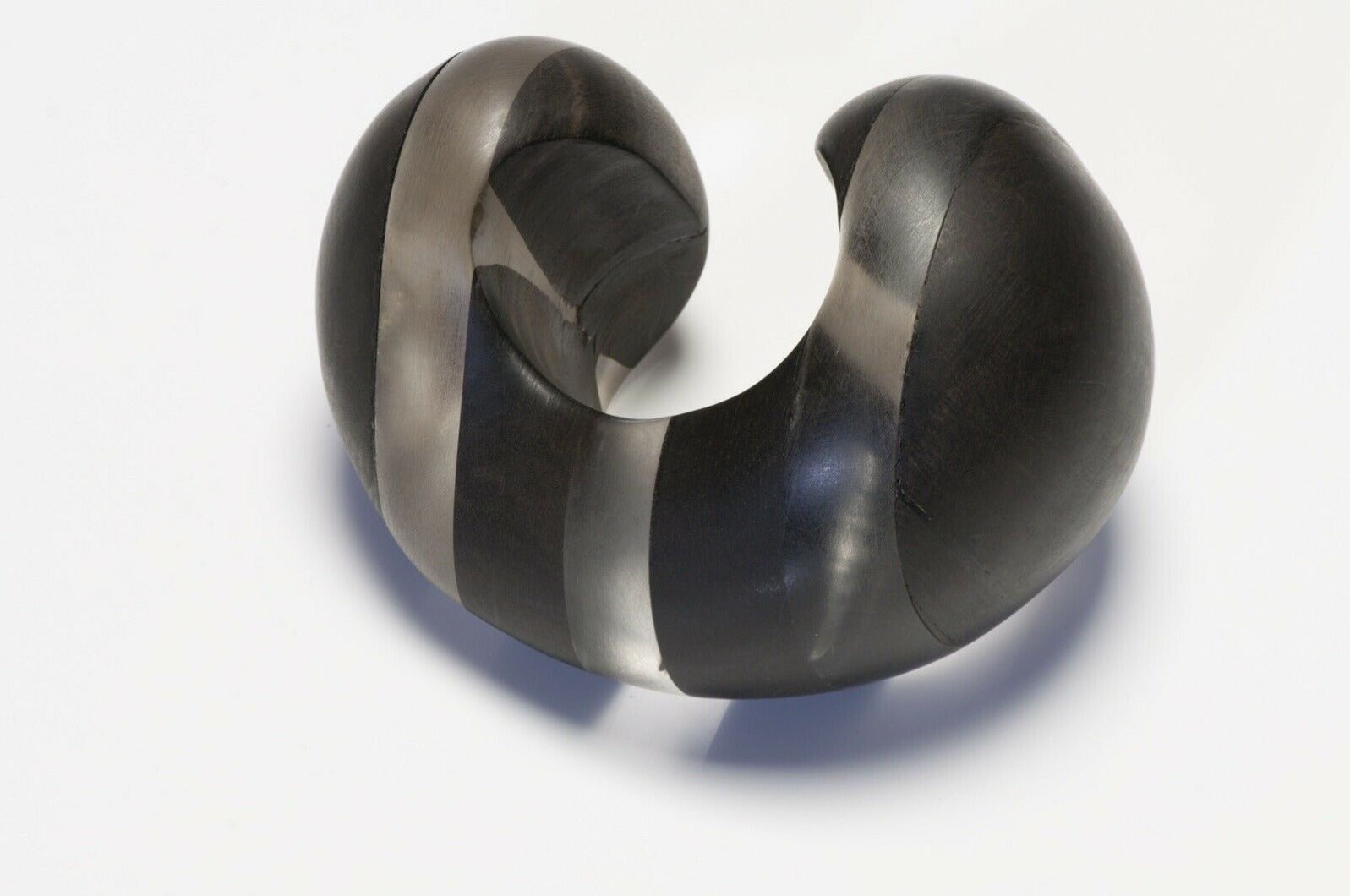 Patricia Von Musulin Wide Brown Wood Lucite Cuff Bracelet