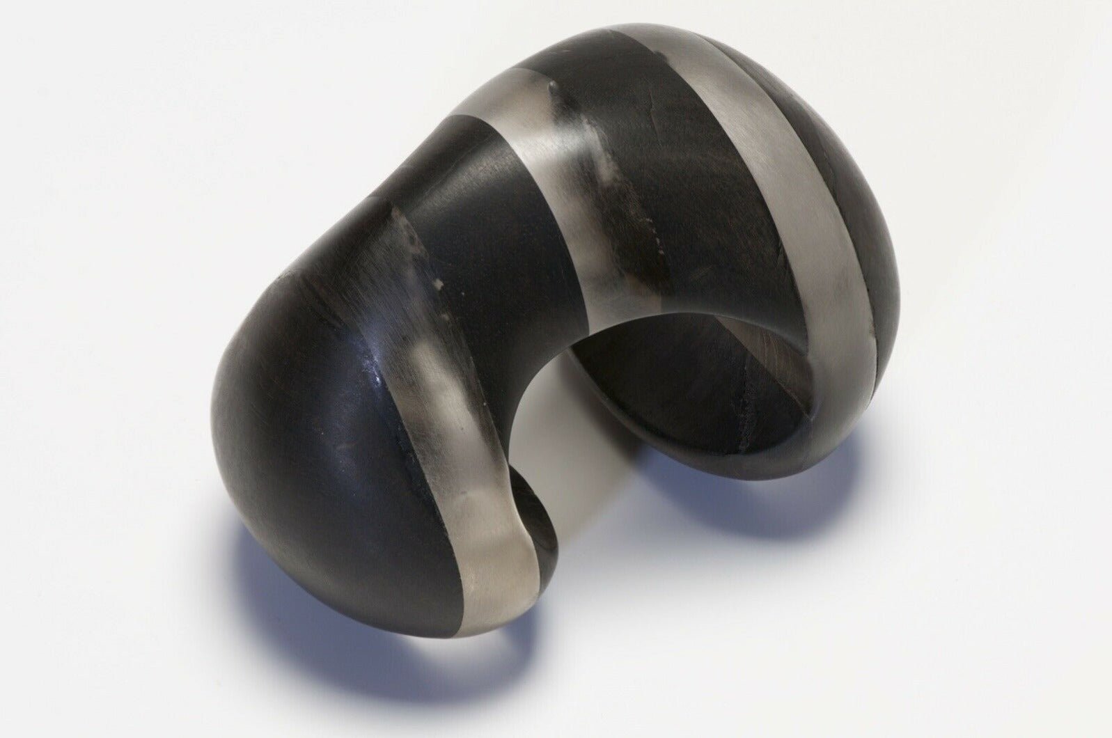 Patricia Von Musulin Wide Brown Wood Lucite Cuff Bracelet