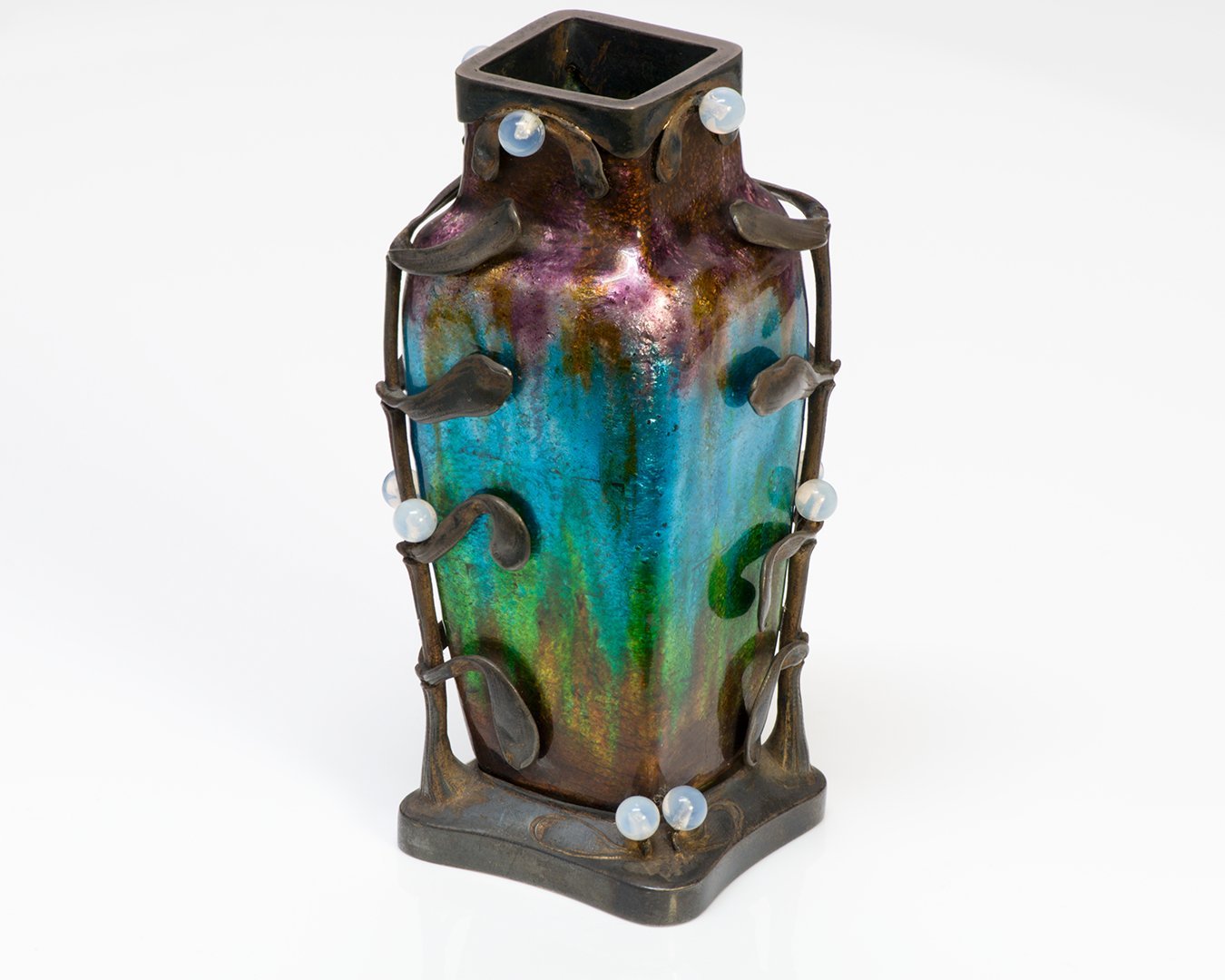 Paul Louchet Art Nouveau Enamel Vase