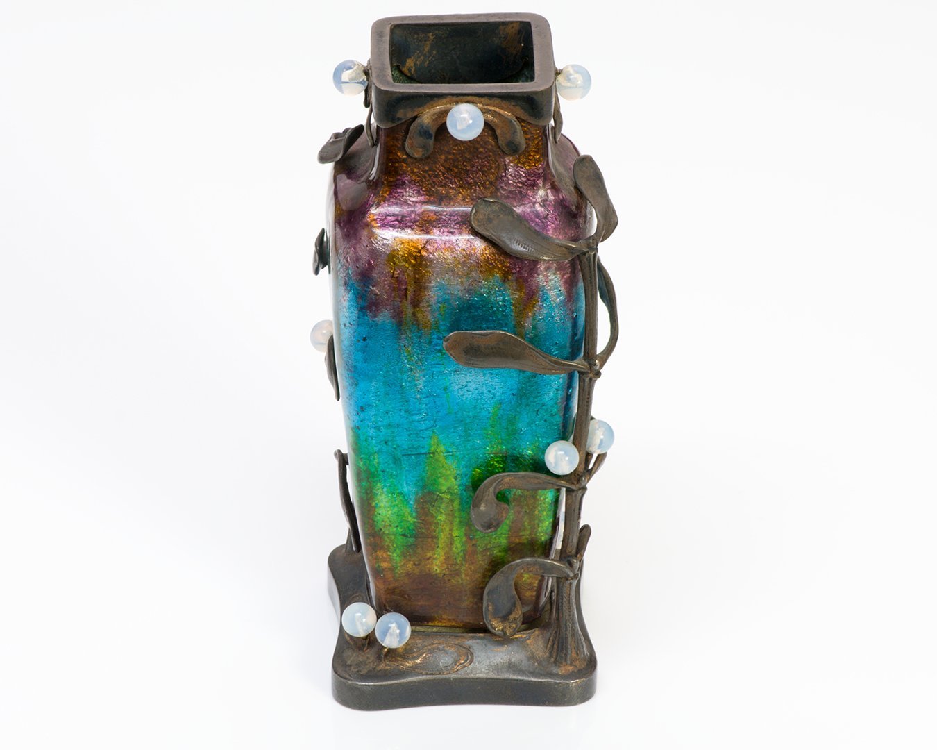 Paul Louchet Art Nouveau Enamel Vase