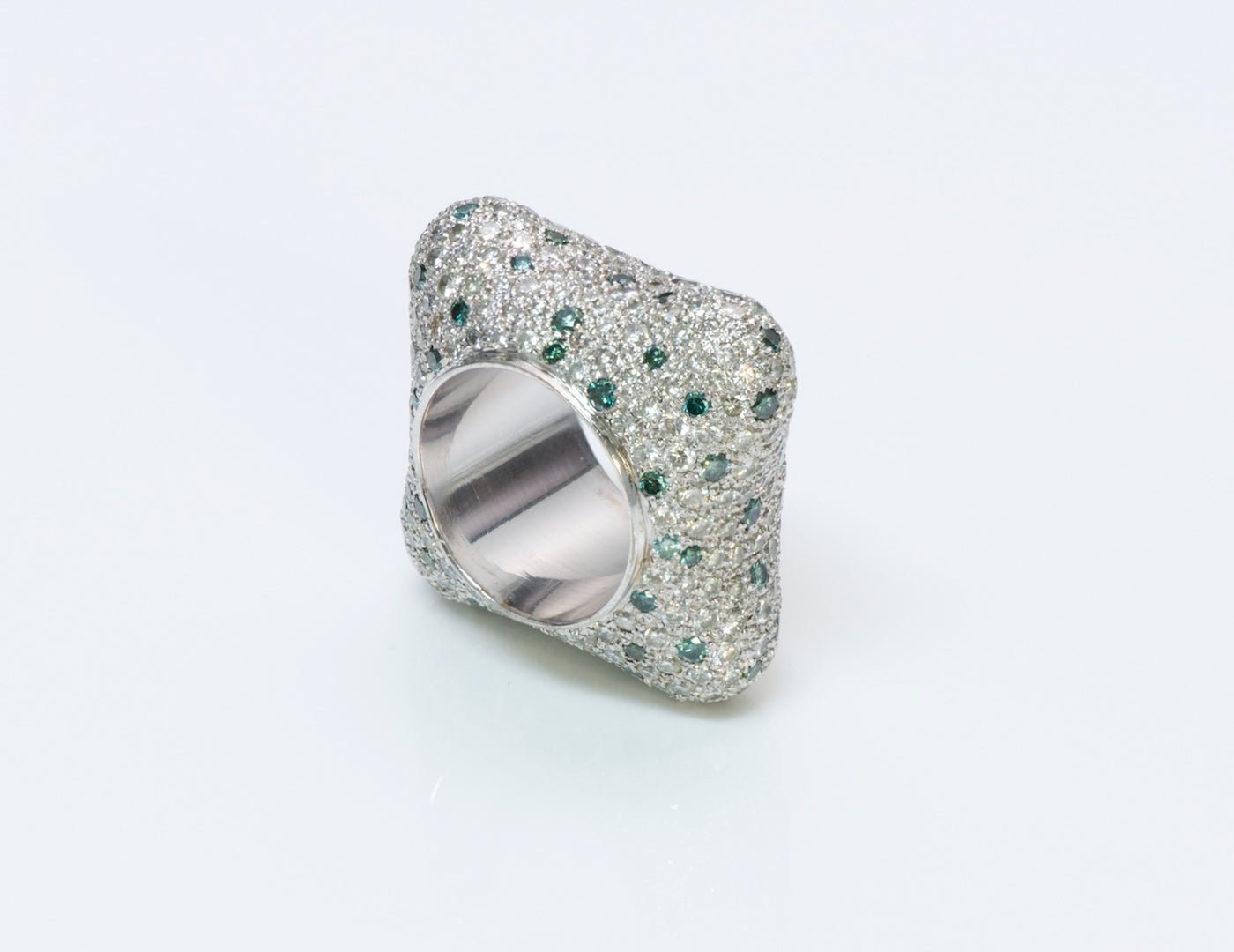Pave Fancy Diamond Gold Ring