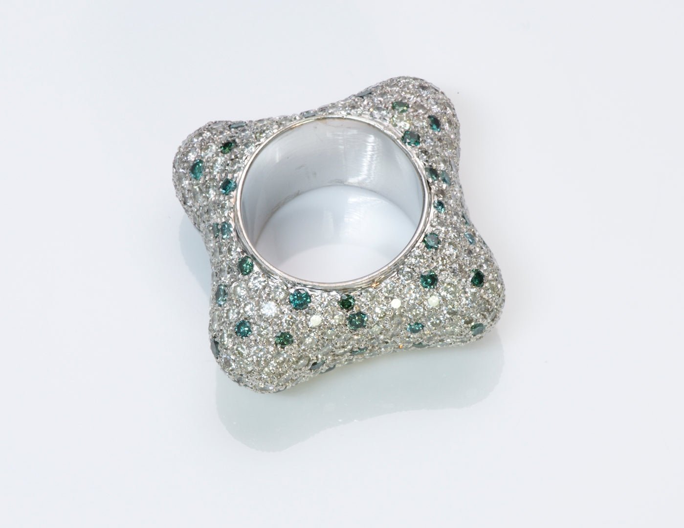 Pave Fancy Diamond Gold Ring