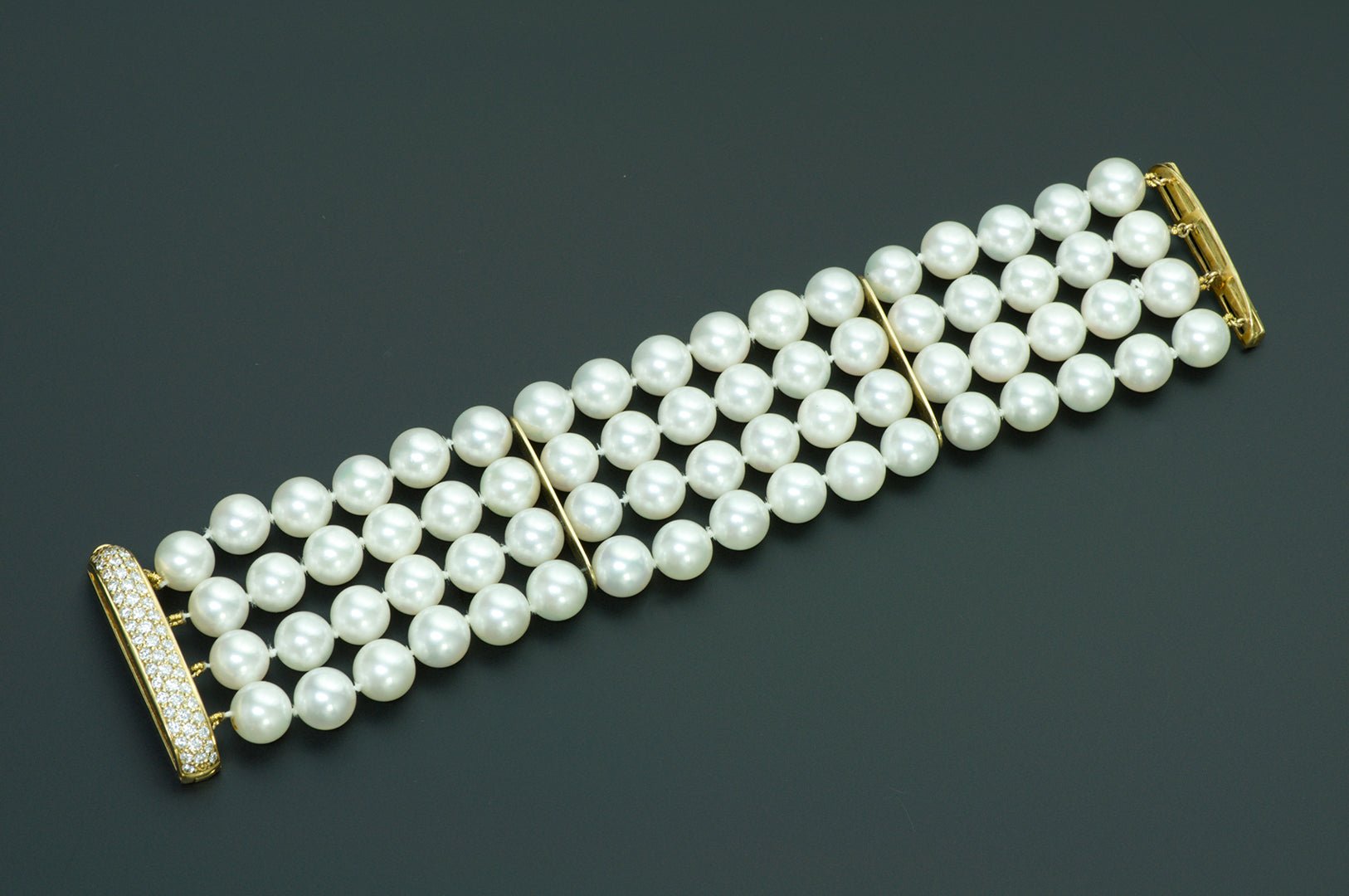 Pearl 18K Gold Diamond Bracelet