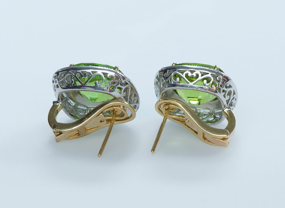 Peridot Diamond Gold Earrings