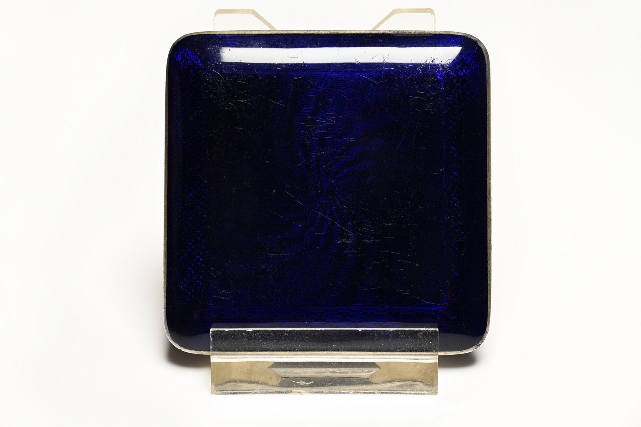 Pharaoh's Elegance: Egyptian Revival Silver Enamel Compact