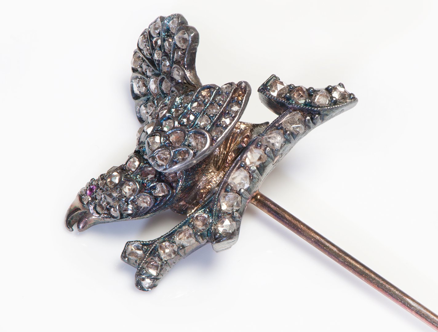 Phenomenal Antique Diamond Bird Stick Pin