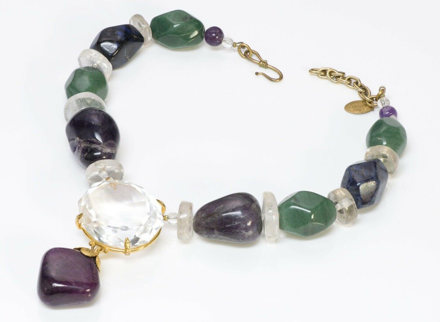 Philippe Ferrandis Semiprecious Amethyst Agate Quartz Necklace