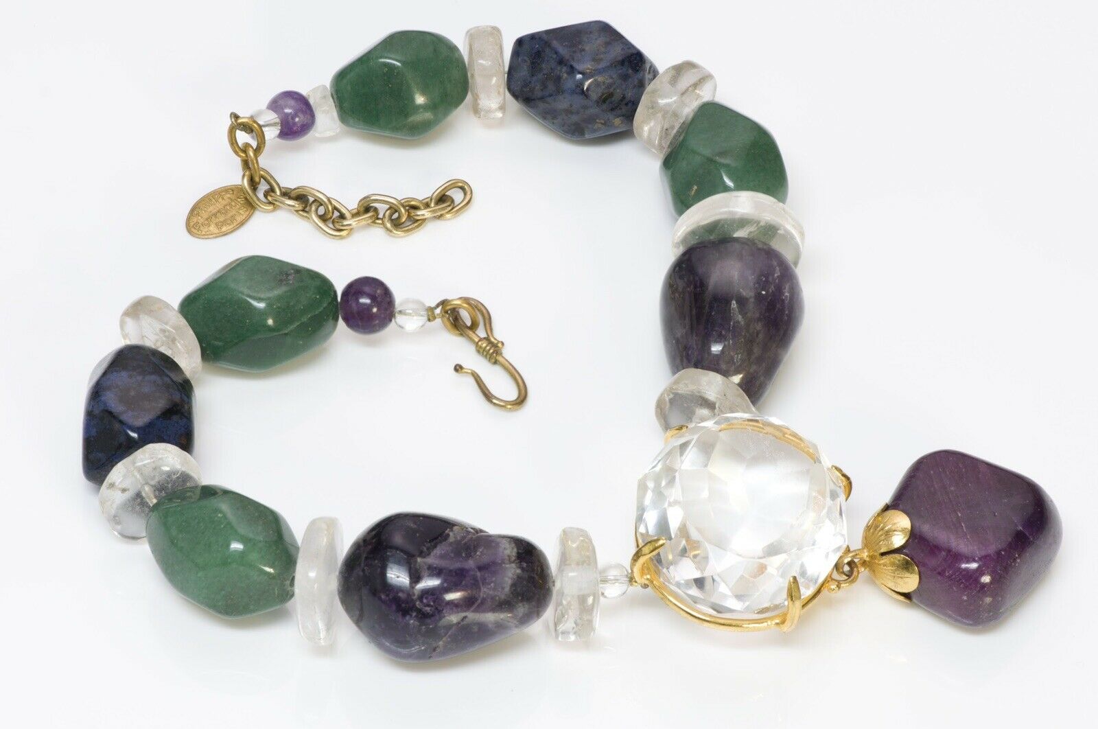 Philippe Ferrandis Semiprecious Amethyst Agate Quartz Necklace