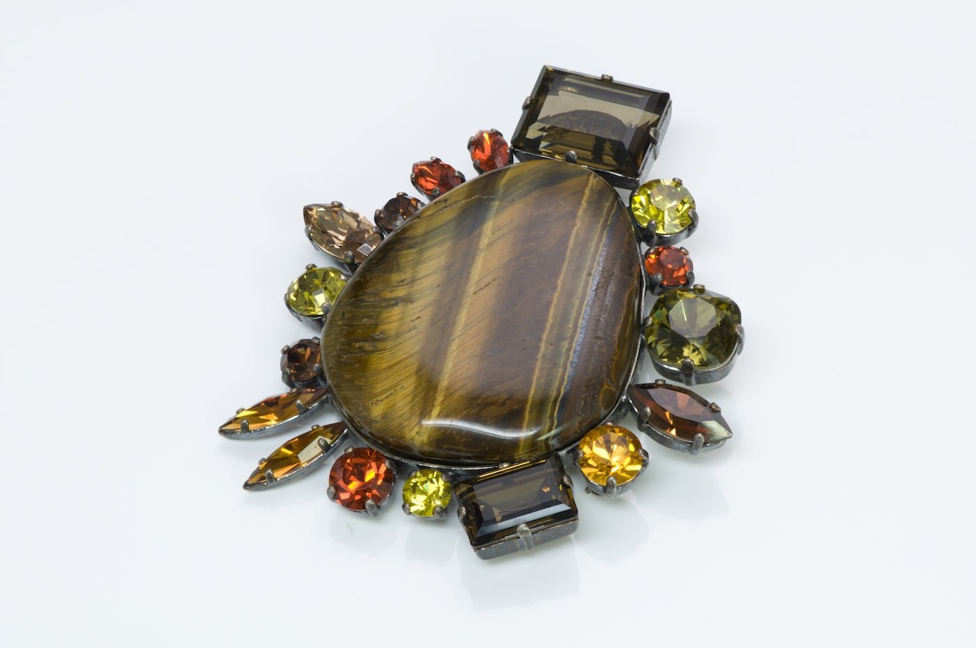Philippe Ferrandis Tiger Eye Pendant Brooch