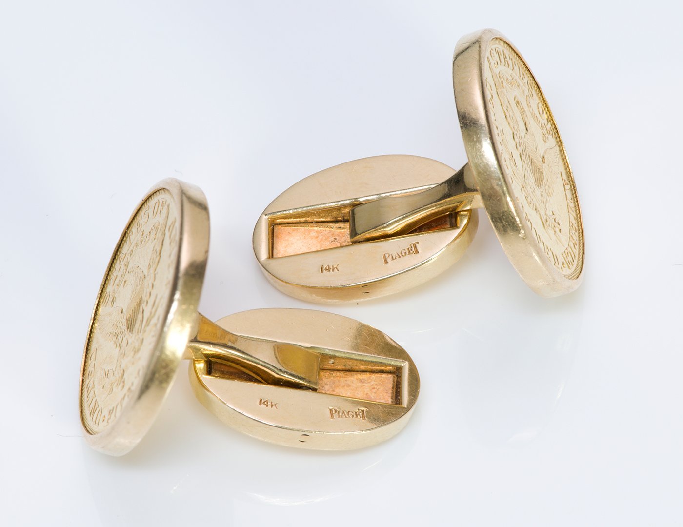 Piaget 22K Yellow Gold Coin Cufflinks