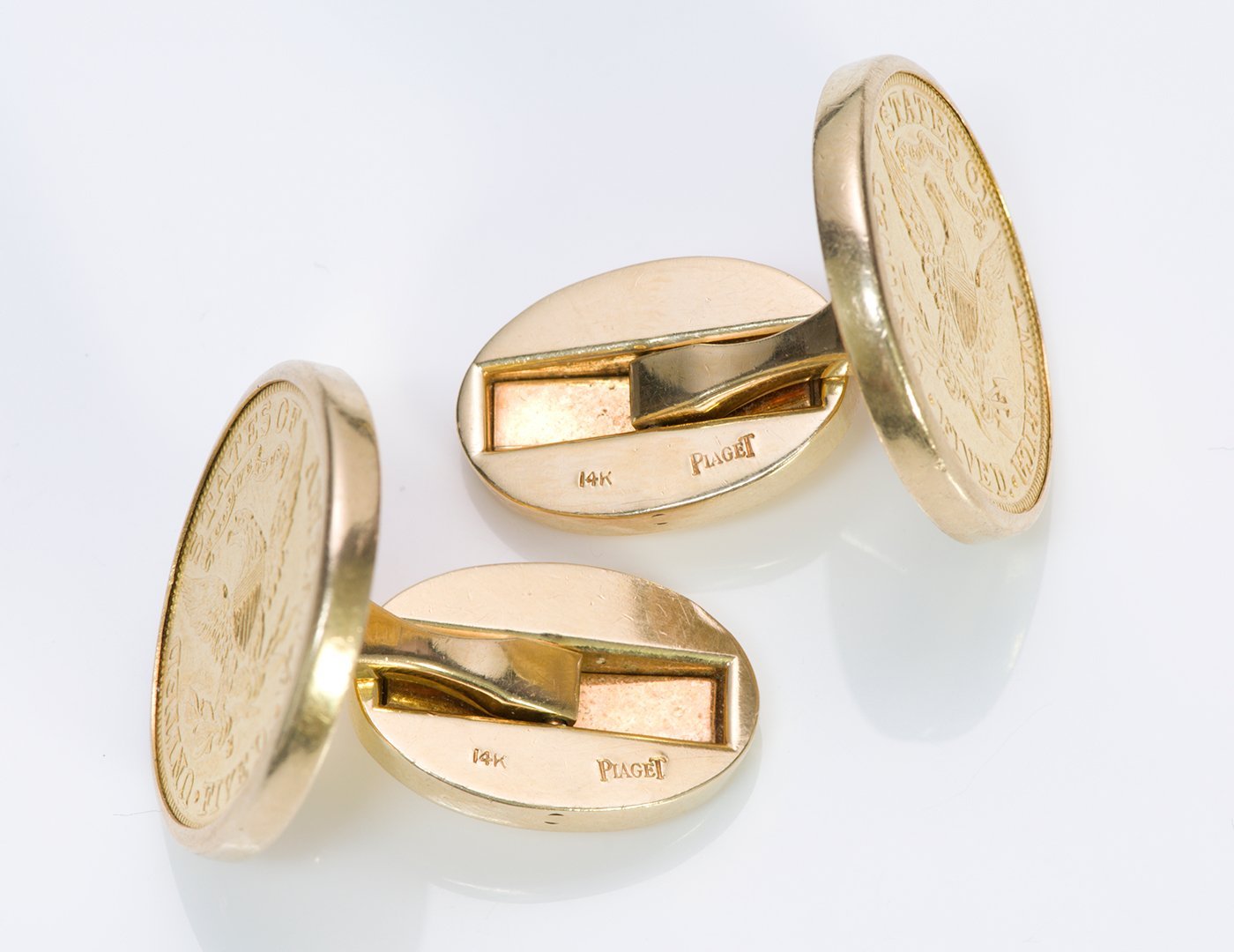 Piaget 22K Yellow Gold Coin Cufflinks