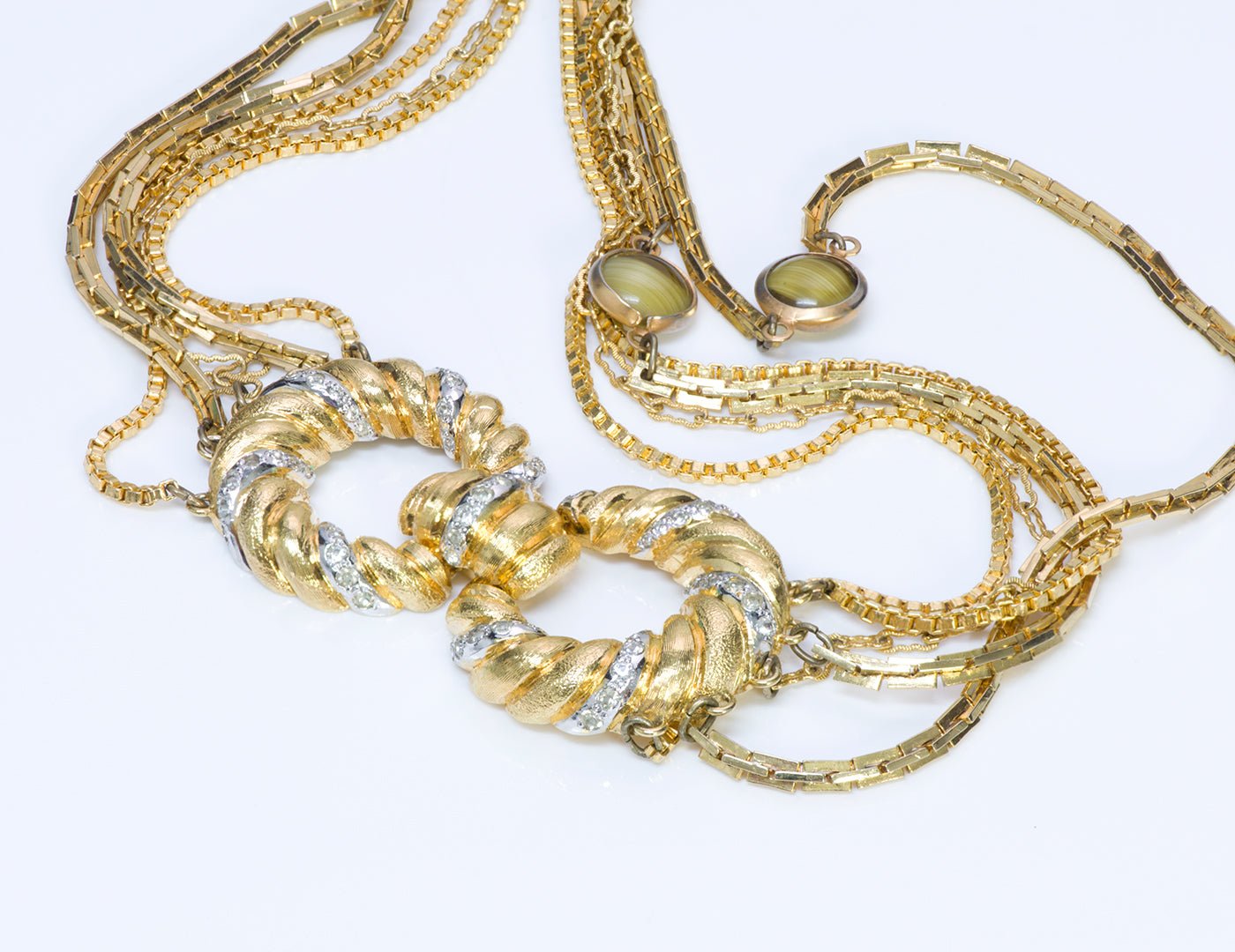 Pierre Cardin Multi Chain Glass Necklace