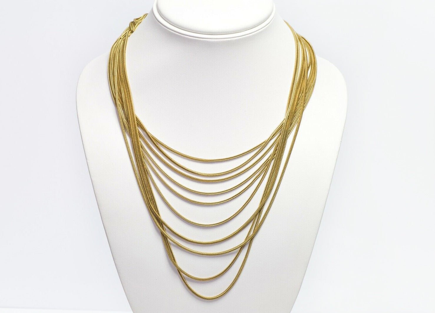 Pierre Lorion Sylvia Karels Paris Cabochon Glass Crystal Multi Chain Necklace