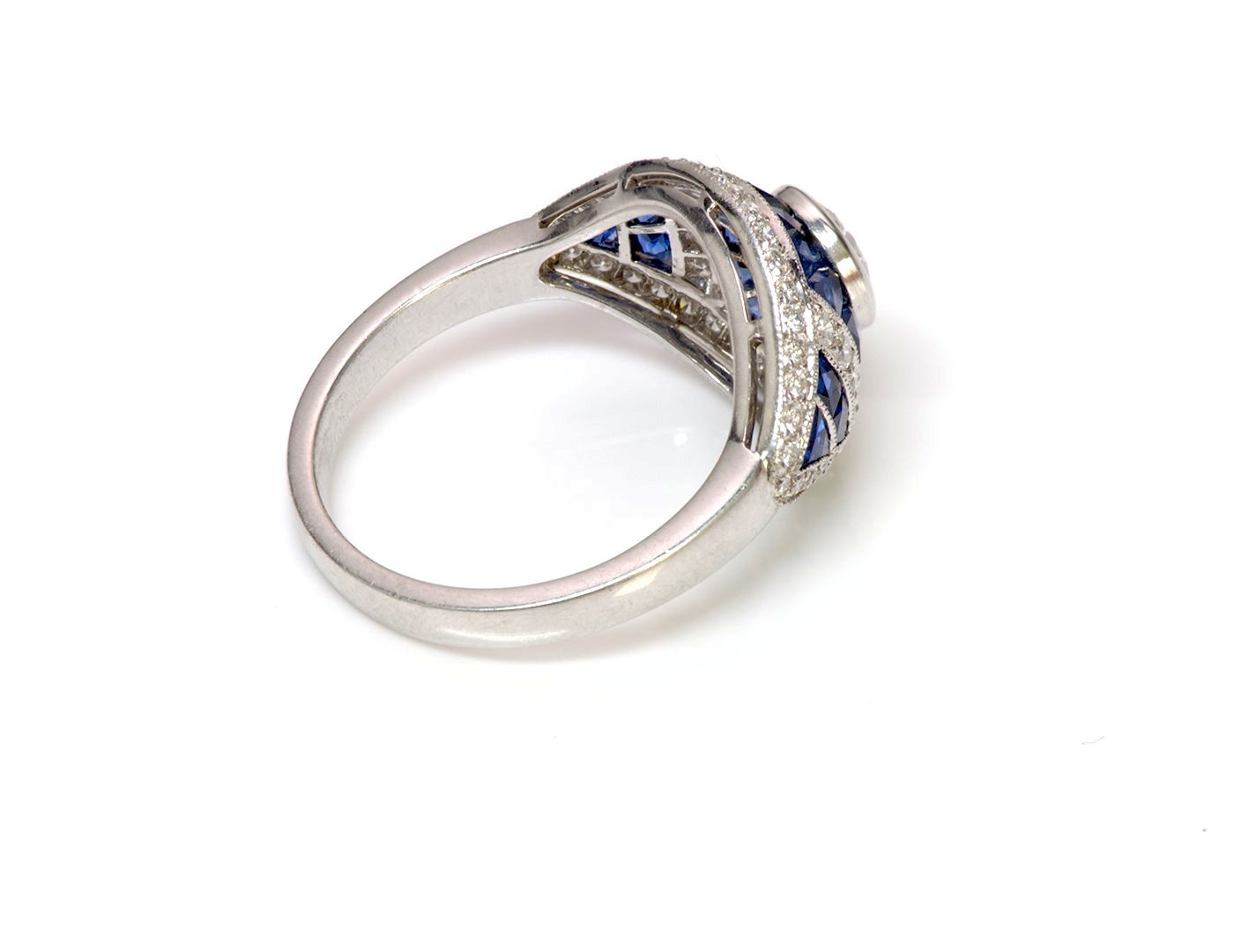 Platinum Diamond Sapphire Ring
