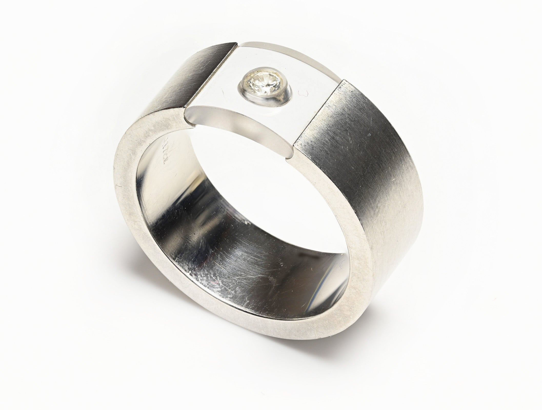 Men's Heavy Wide Platinum Diamond Band Ring