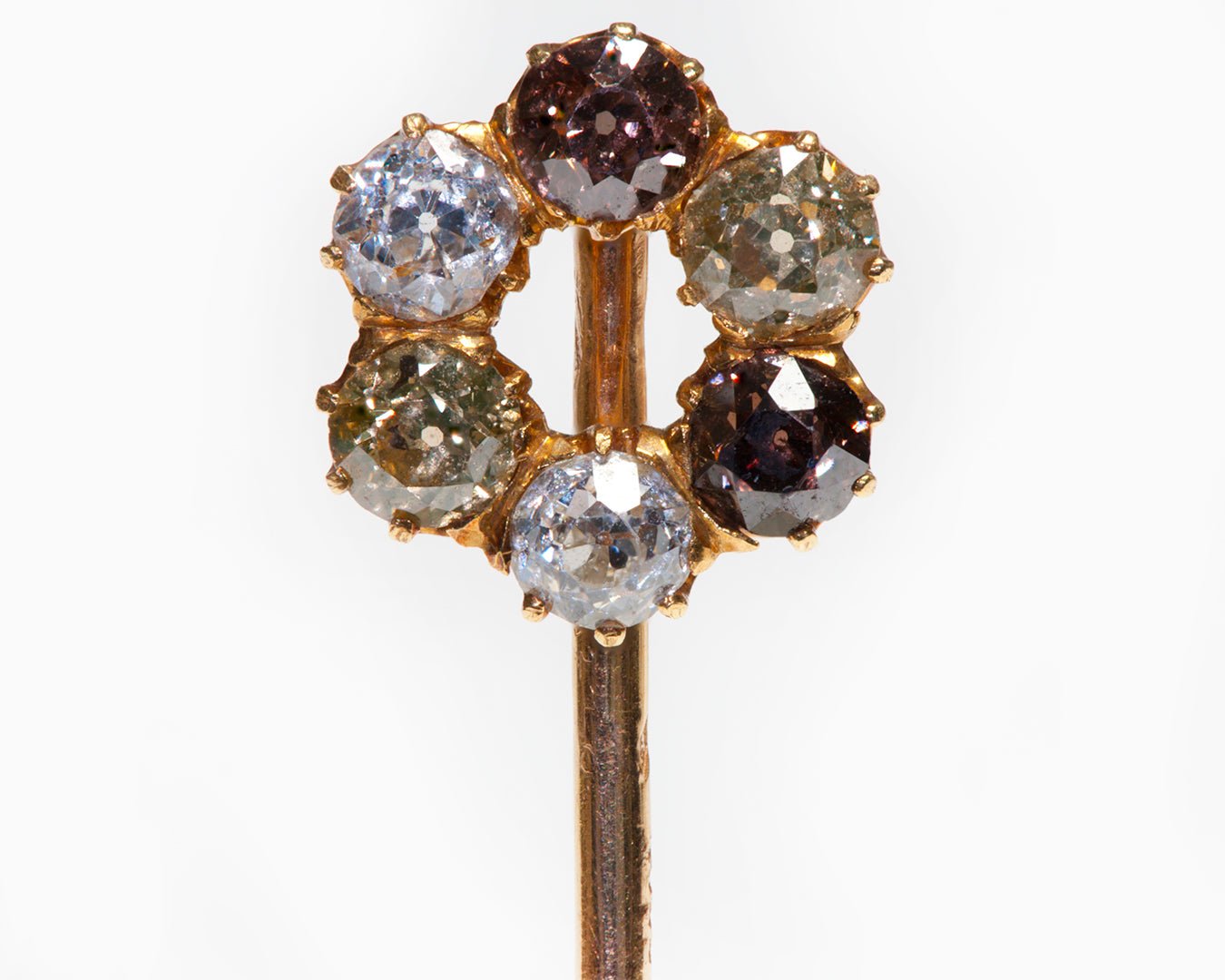 Plisson et Hartz 18K Gold Natural Fancy Color Diamond Stick Pin