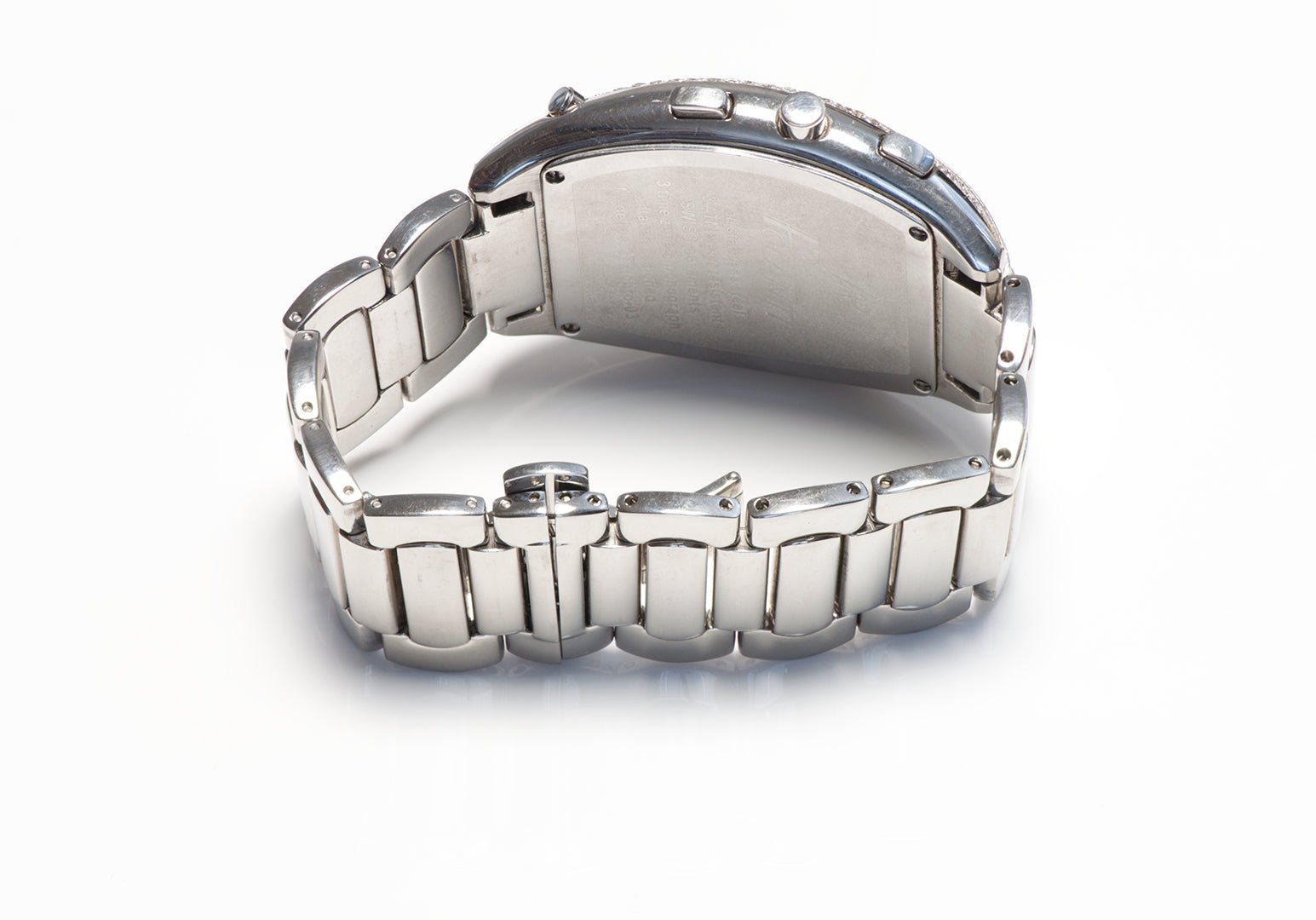 Polanti 3 Time Zone Stainless Steel Diamond Mens' Watch