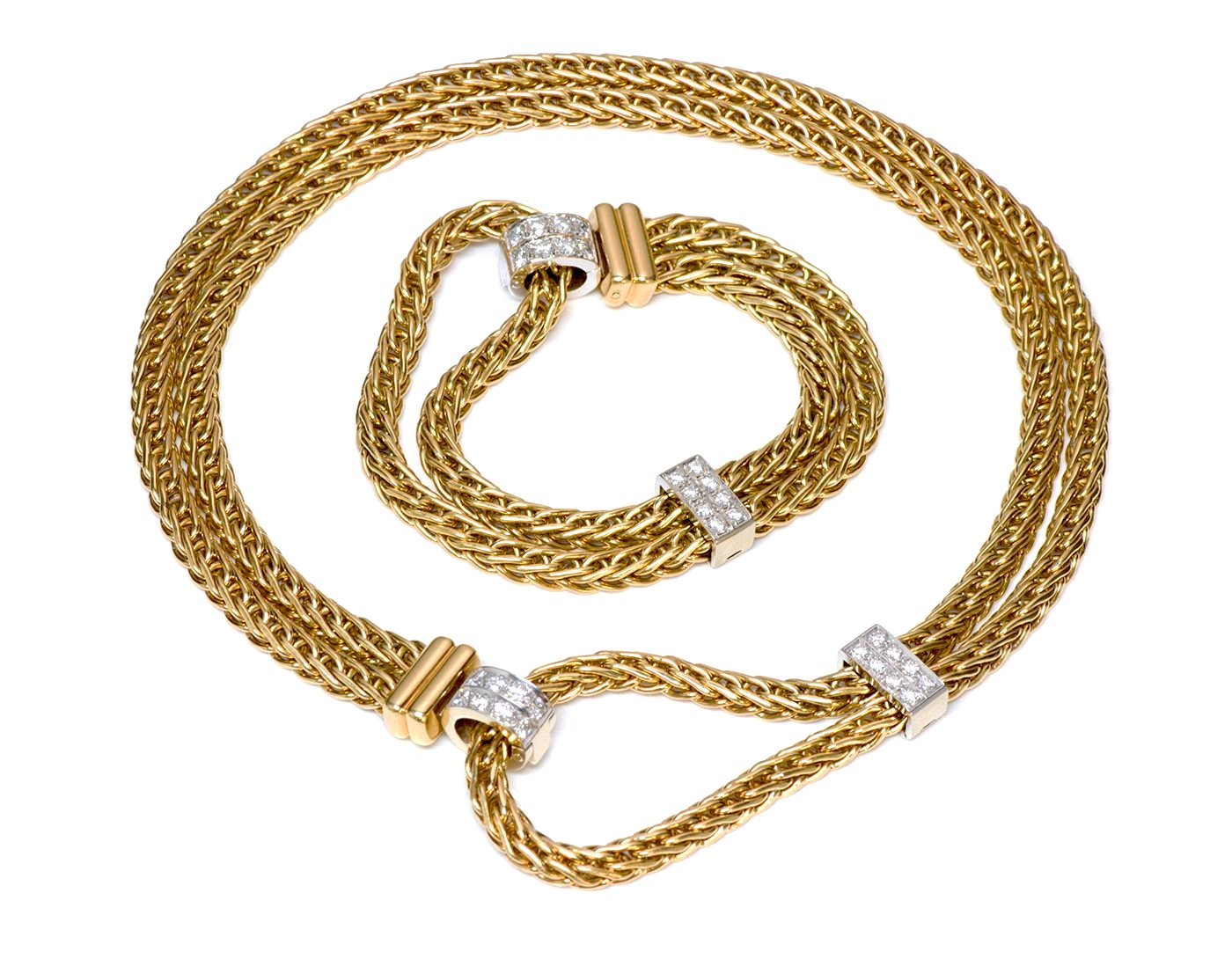 Pomellato Gold & Diamond Necklace Bracelet