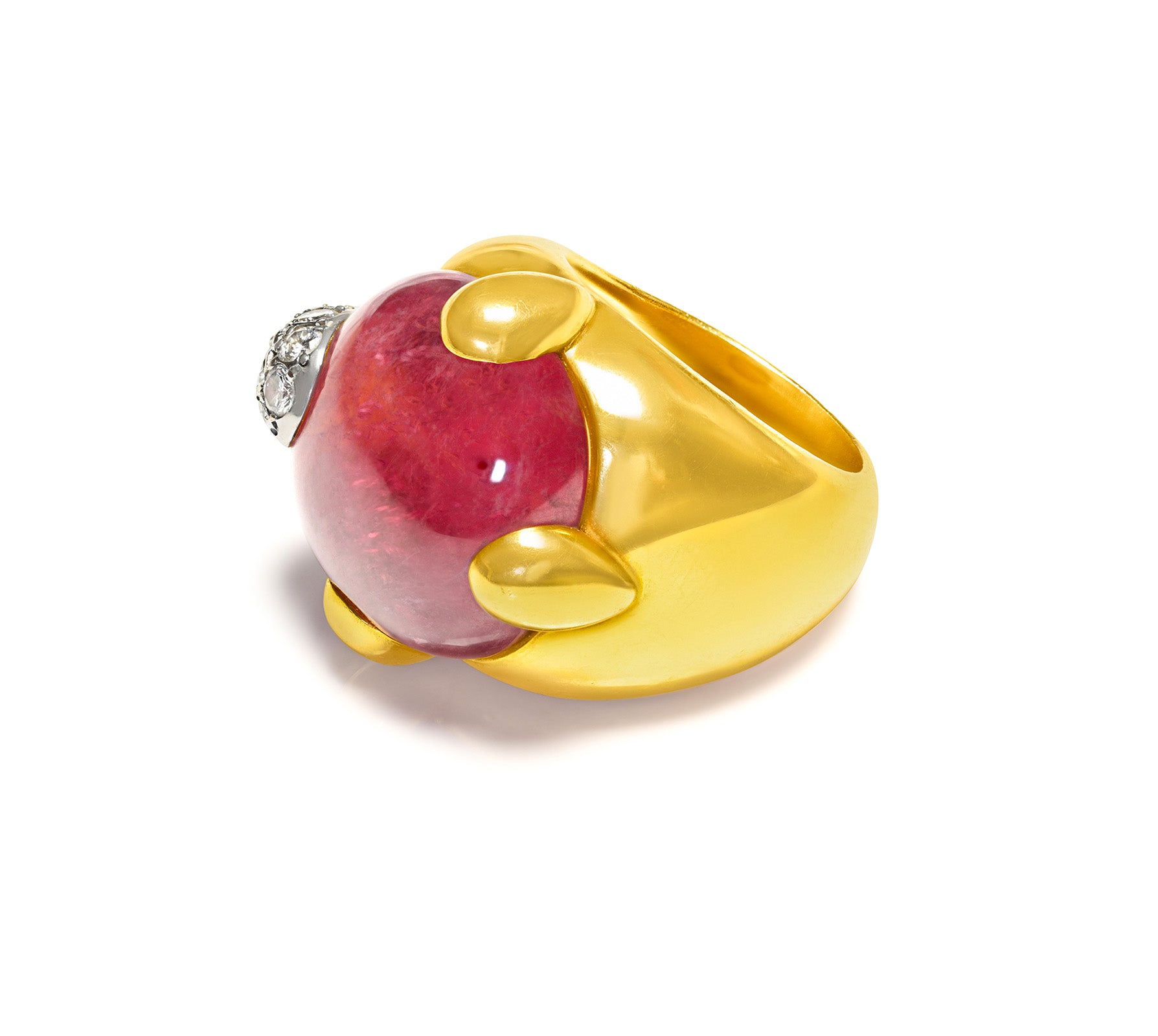 Pomellato 18K Gold Griffe Pink Diamond Ring