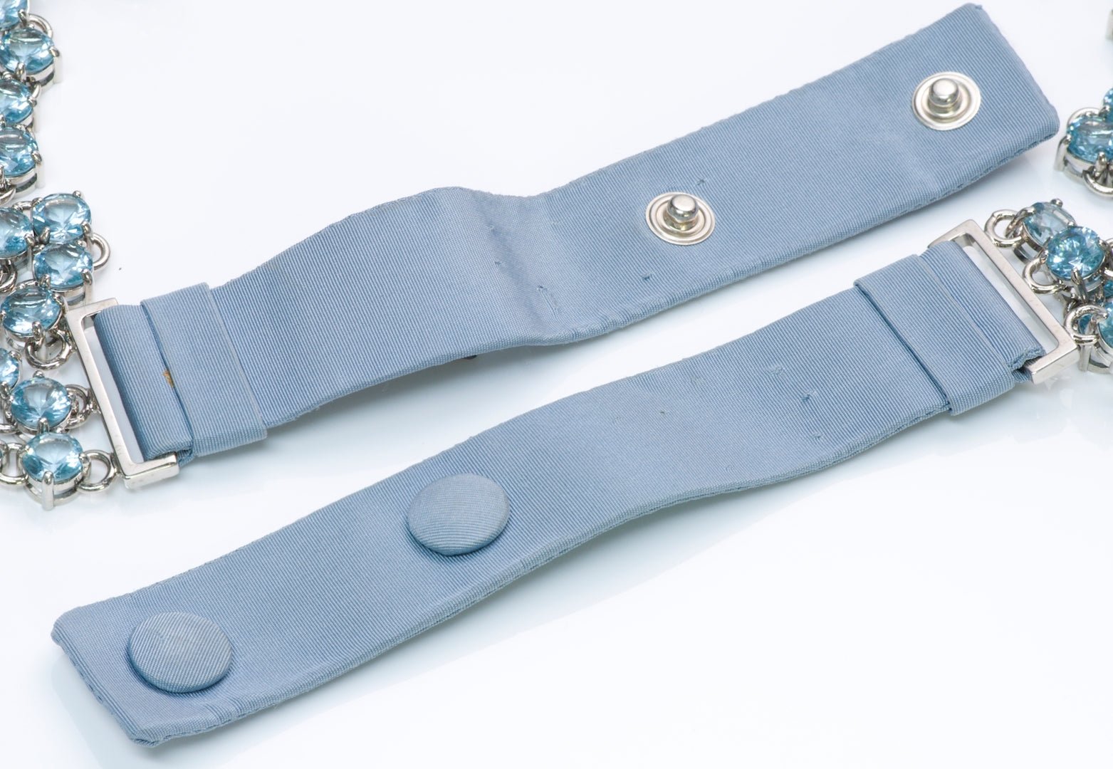 Prada Spring 2012 Blue Crystal Rose Women's Belt