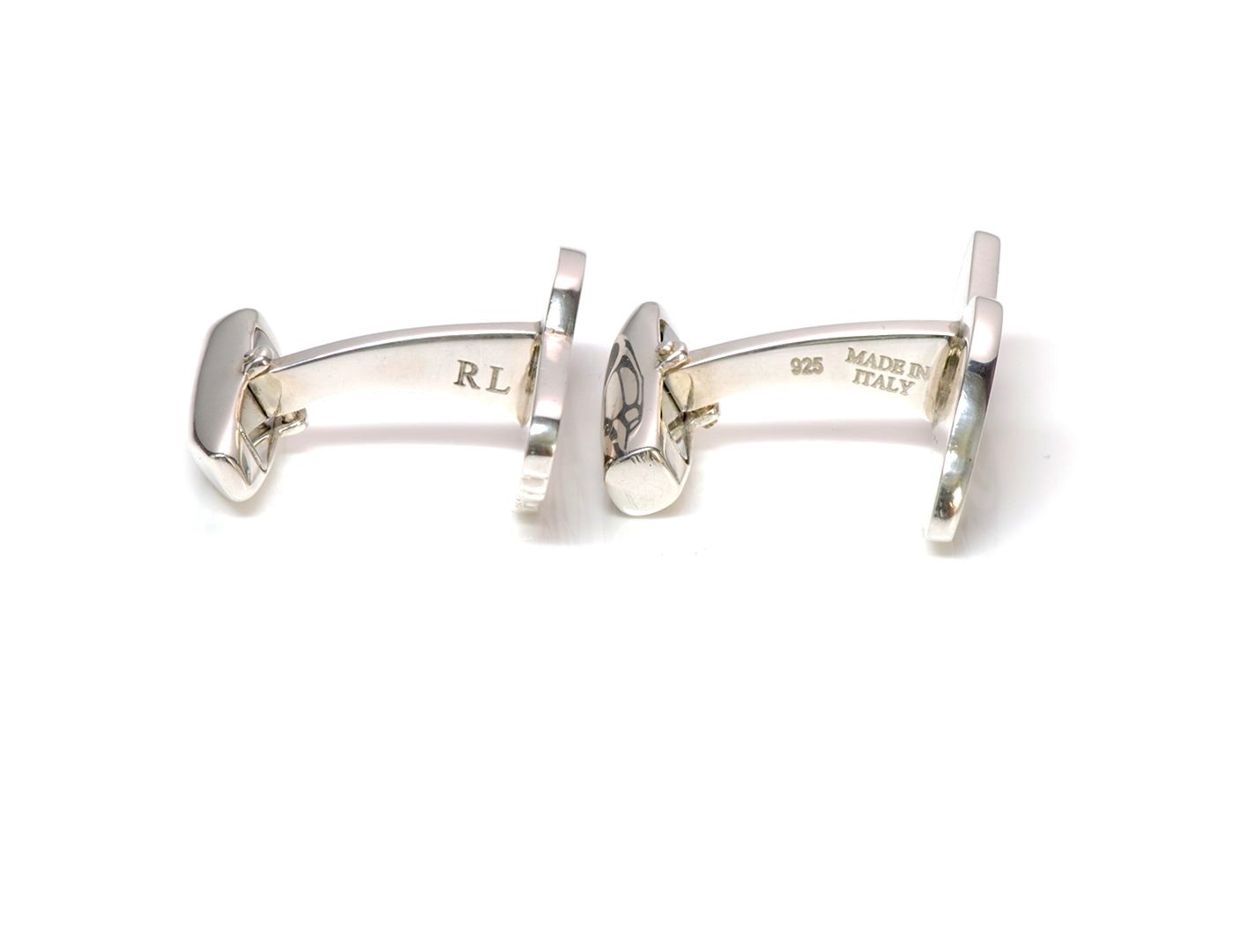 Ralph Lauren Silver Enamel Car Cufflinks