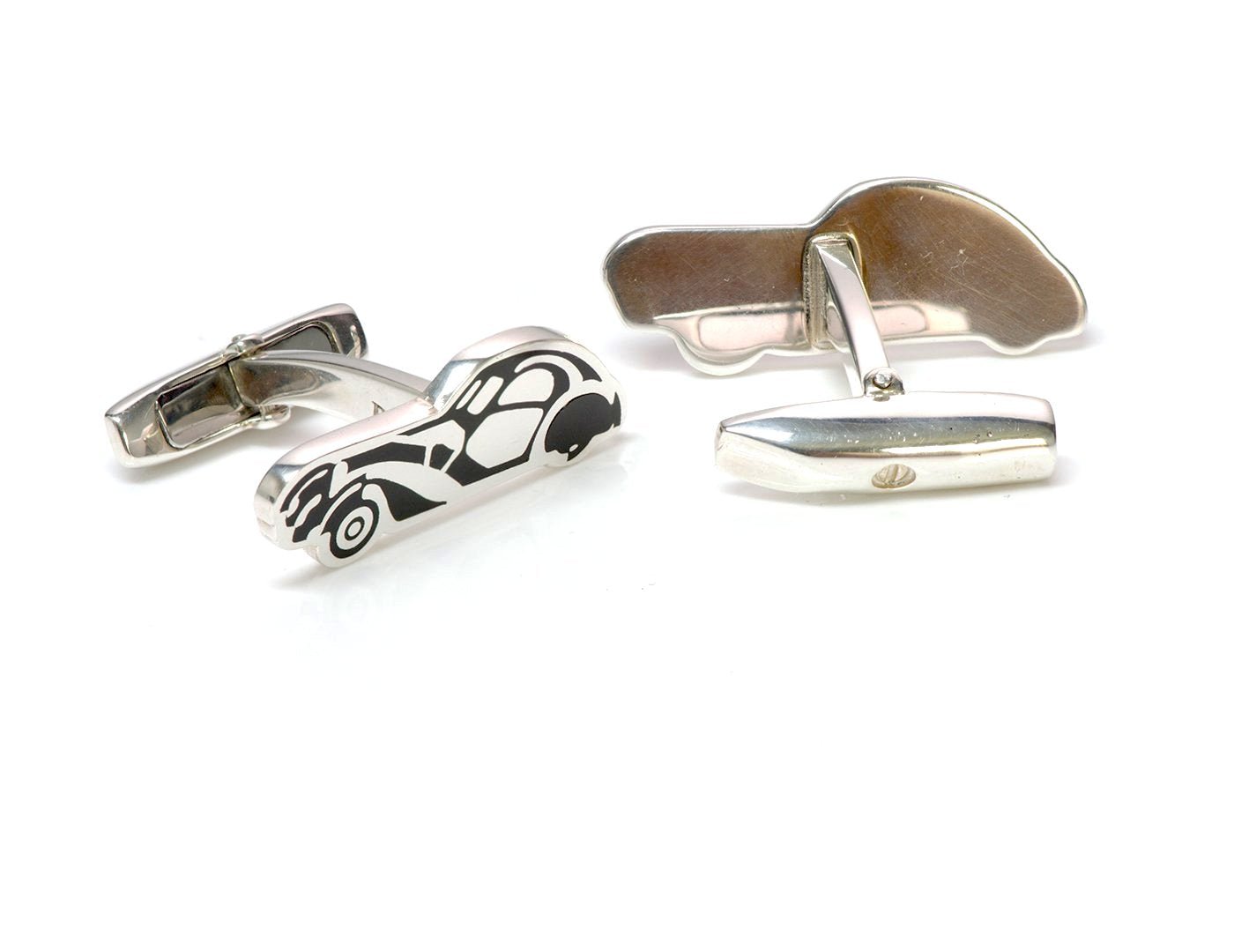 Ralph Lauren Silver Enamel Car Cufflinks