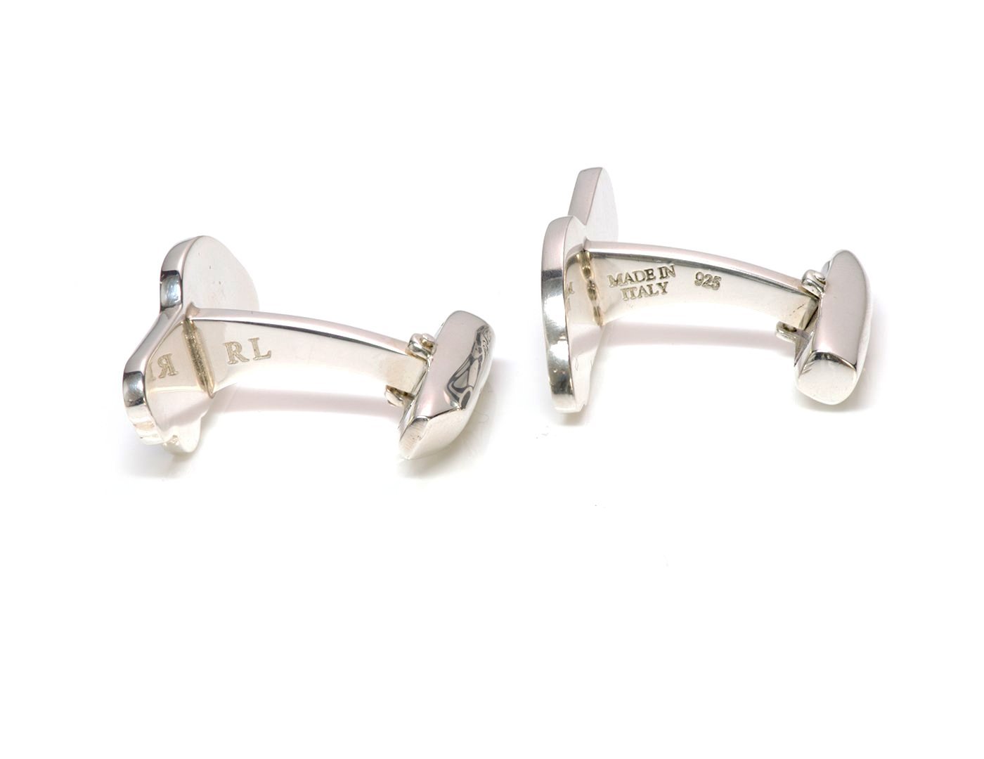 Ralph Lauren Silver Enamel Car Cufflinks
